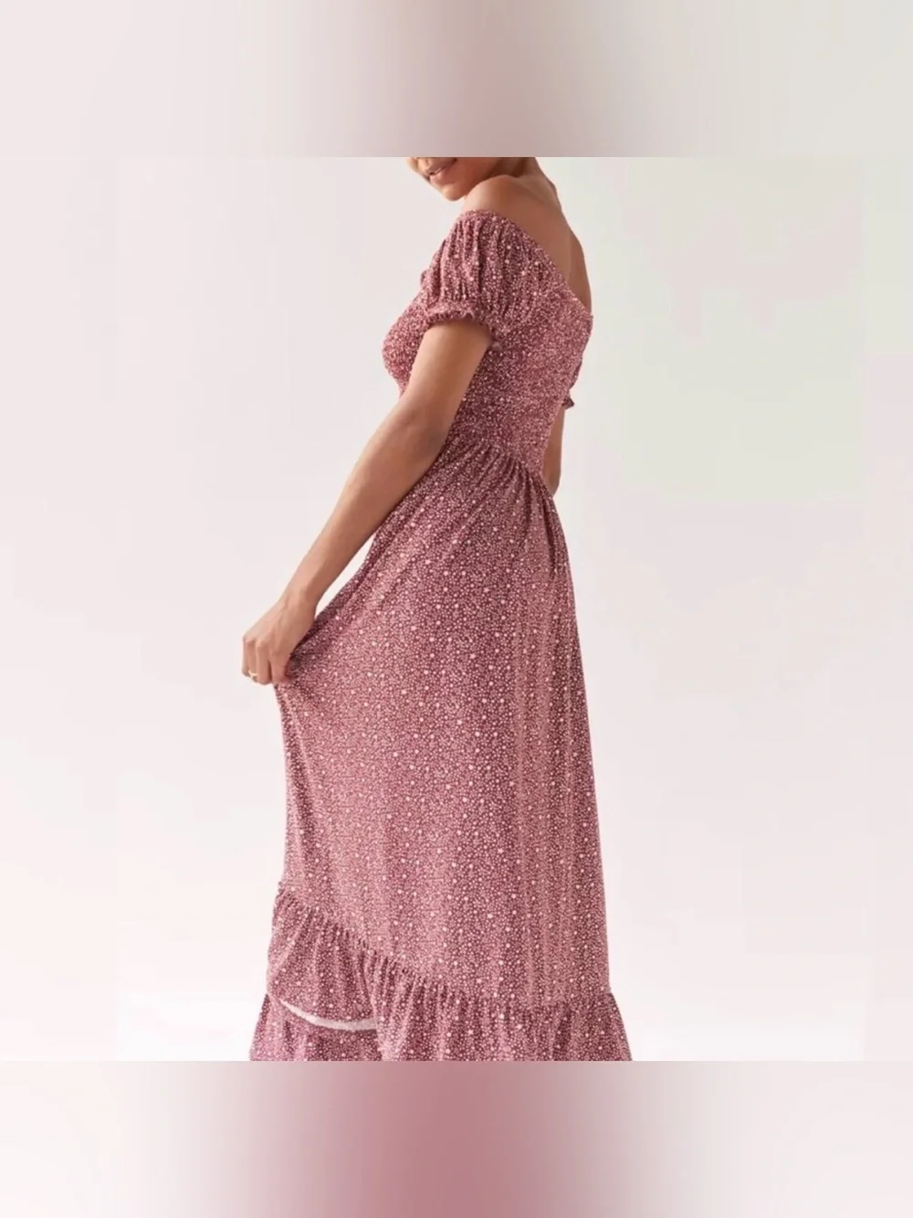 Urban Outfitters Tessi Smocked Puff Sleeve Midi Dress Size XS - Picture 8 of 9